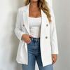 Women's Casual Double-Breasted Long Sleeve Suit Jacket for Work Daily Wear