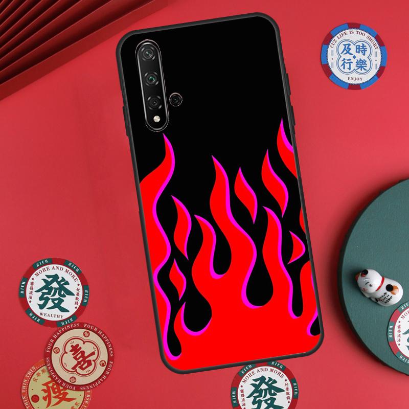 Blue Red Flame Fire For Huawei Nova 12s 7i 8i 11i 12i Y73 Y70 Y90 Y60 Y72 Y61 Y91 9 10 SE P30 Pro P40 Lite Case