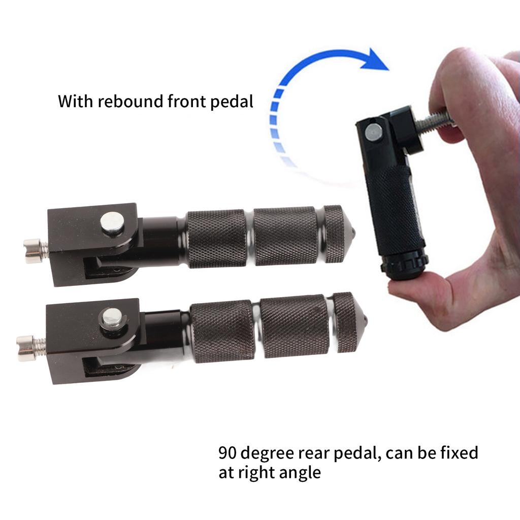 2Pcs Aluminum Pedals for Motorcycle Electric Car 8MM   90 Degree Folding Support Rod