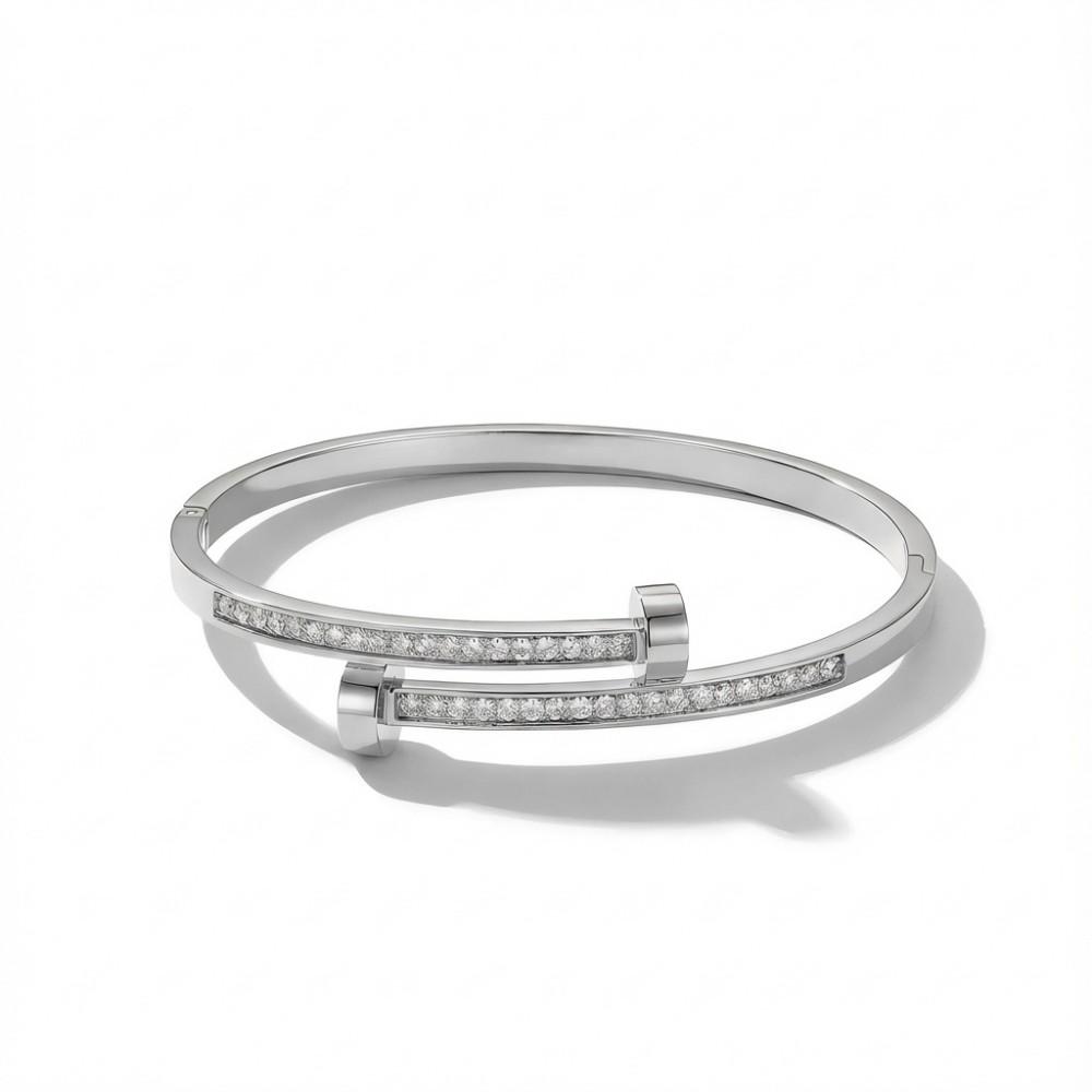 Chic Studded Nail Watch Band Style Stainless Steel Bangles for Women Men 18K PVD Gold Plated Statement Non-tarnish Jewelry Gift