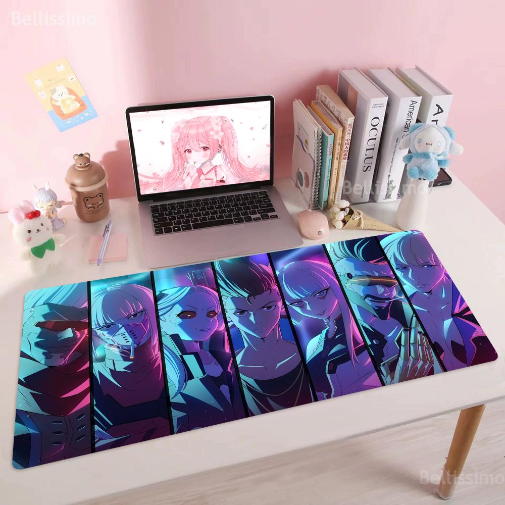 Ccyberpunk  Cute Cartoon Eedgerunners Mouse Pad Anime Keyboard Large Mousepad for Gaming Accessories Notebook Rubber Desk Mat