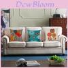 Elegant Fashion Flower Cotton Linen Cushion Cover For Home Bed Sofa Decor 45cm
