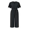 Womens/Ladies Cropped V Neck Angel Sleeve Jumpsuit