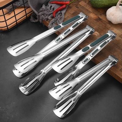 Yousheng Stainless Steel Serving Tongs Heat Resistant Kitchen Tongs Non-Slip Food-Grade U-Shape Cooking Tongs for BBQ Buffet Bread