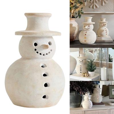 Resin Snowman Artificial Fake Chrismas Decoration Paint Snowman For Porch Table Kitchen
