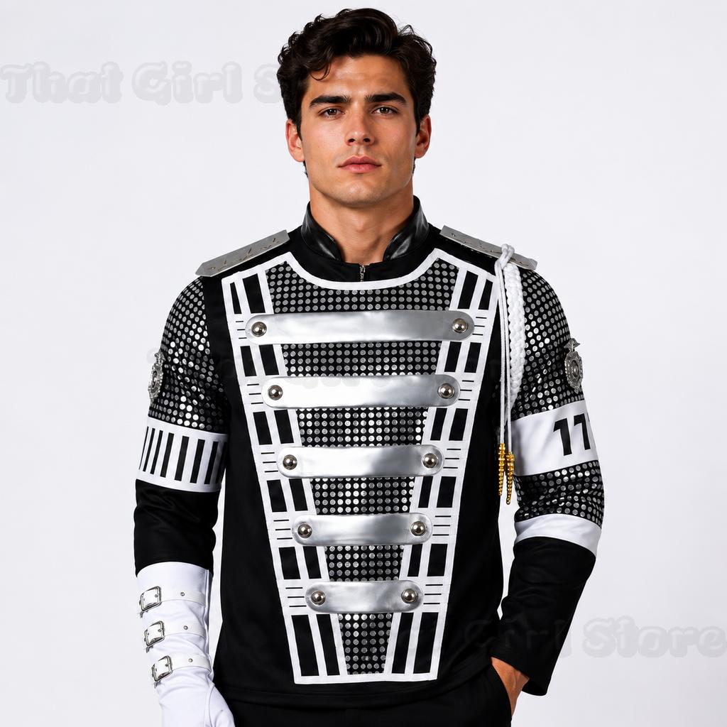 Punk Michael Jackson Allemagne Militaire Cool Magnifique Veste Teaser Vêtement d'extérieur pour Collection costume Halloween Manteau Cadeaux