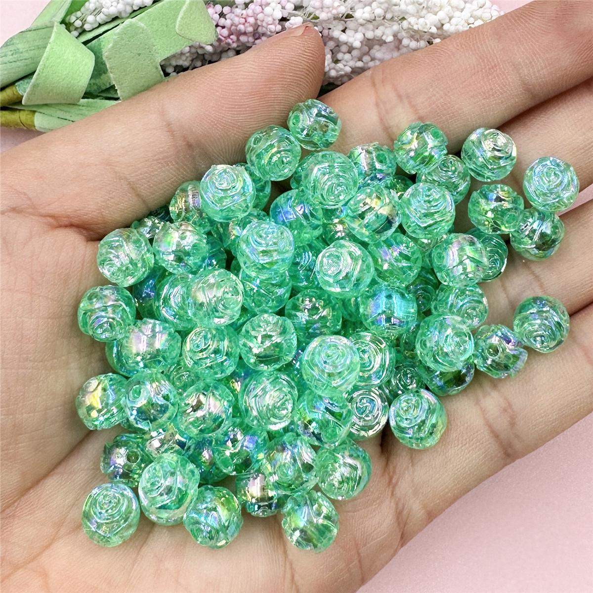 

Материал для бисера 100 шт. двухсторонние серьги для изготовления ожерелья 8 мм своими руками акриловые маленькие розовые бусины аксессуары для браслета темно-зеленого