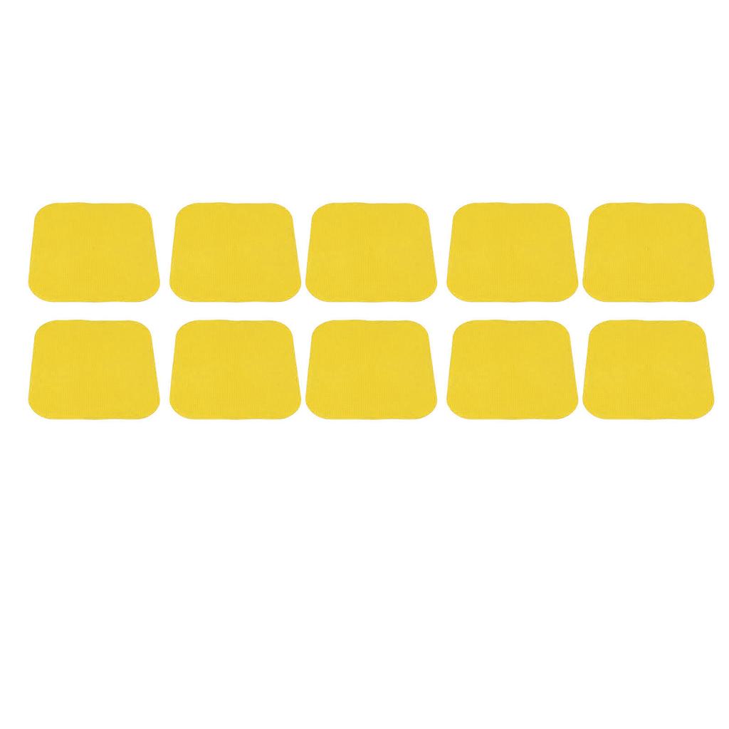 10 STÜCKE Fußball Markierungspunkte PP 23cm Quadratisch Flach Fußball Bodenpunkte für Outdoor Geschwindigkeitstraining Gelb