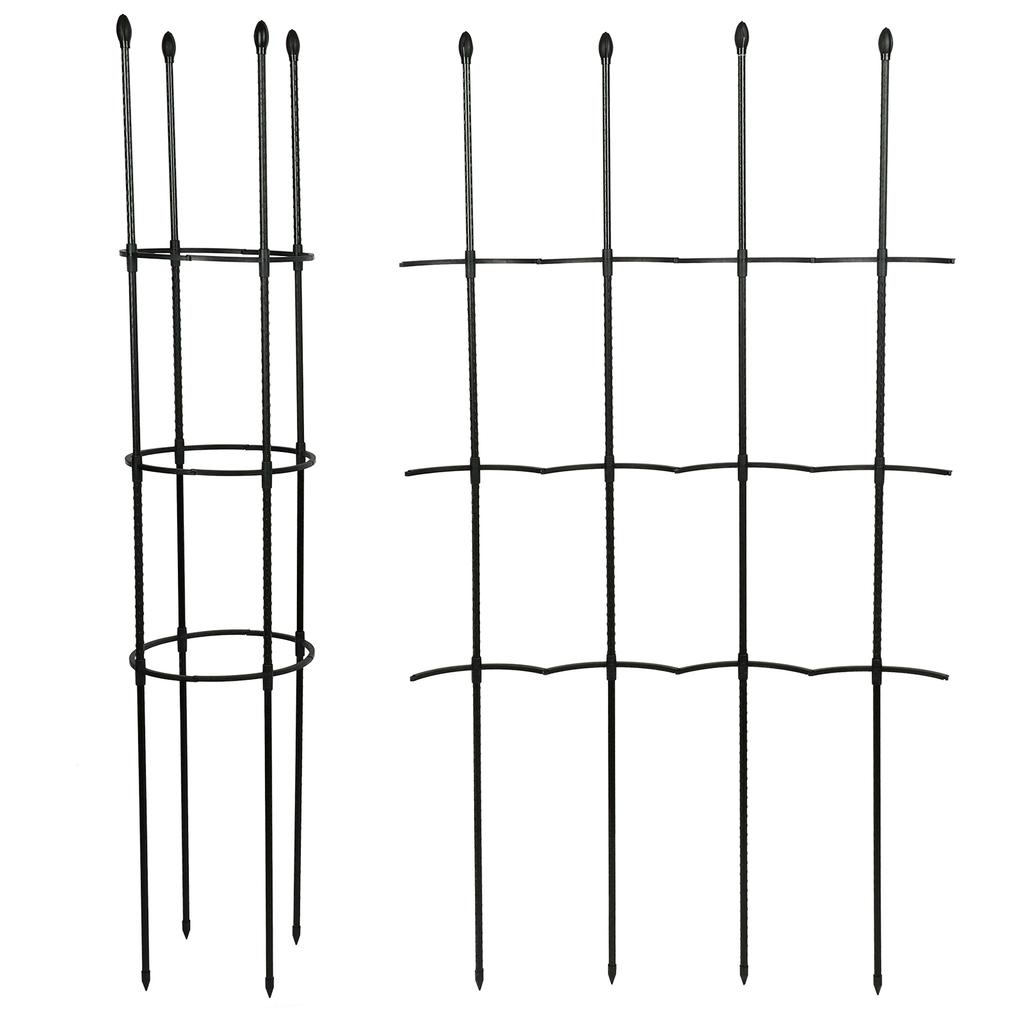 2 Set Rose Support Frame Multifunction Detachable Plastic Coated Steel Climbing Plants Support for Roses Flowers Vine