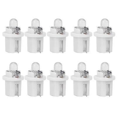 10ks T5 LED B8.5D 1SMD LED žárovka pro palubní desku auta, tachometr, kontrolky přístrojů 12V
