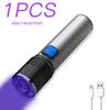Mini T6 LED UV Flashlight USB Rechargeable Torch Light for Ink Dryer Money Fluorescer Detector UV Oil Curing Purple Light Torch