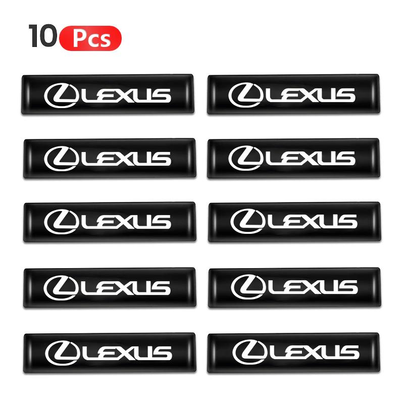 4/10Pcs Car Stickers Epoxy Emblem Decals Decoration Sticker For Lexus F SPORT RX300 IS200 IS250 ES350 Ct200h UX250h NX300h RX350