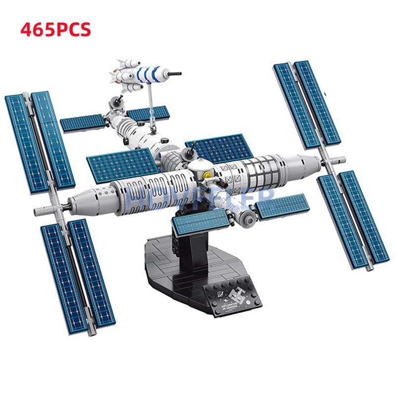 City Shuttle Satellite Rocket Building Blocks Space Station Saturn Astronaut Figure Man Bricks Set Gift for Boys