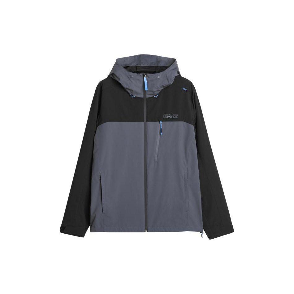 Skechers Outdoor Series Color Block Zip-Up Hooded Comfortable Sports Jacket Men jackets Mirage-Gray L224M001-0403 S