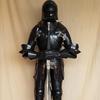 182.88 cm Medieval full Body Armor Suit Combat Knight Full Body Armor With Stand Replica Blacked Steel Gift