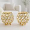 Pack of 2 Tea Light Crsytal Candle Holder - Pooja Diya Decoreation Items for Home Diwali Brass Puja Item Unique Christams Diwali Gift