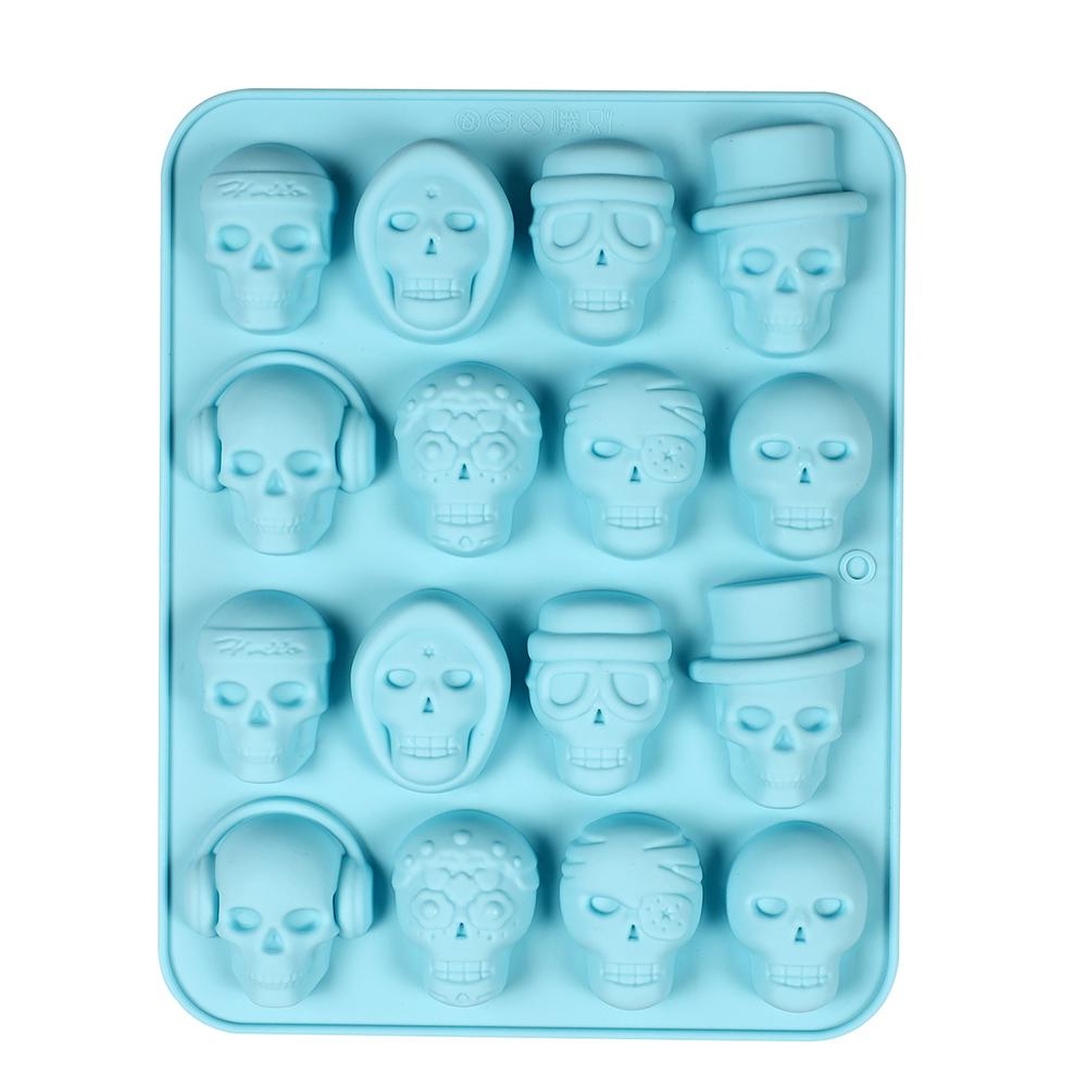 Skull Ice Cube Silicone Mold Halloween Creative Decoration Reusable DIY Candy Whiskey Chocolate Soap Kitchen Accessorie