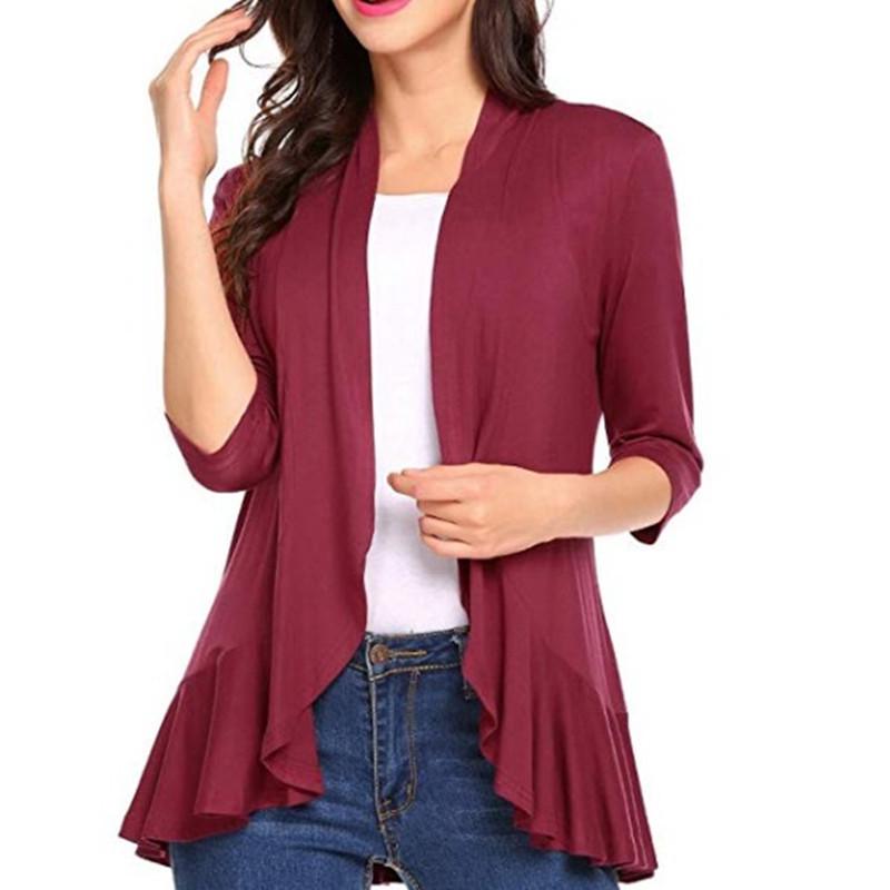 Spring & Autumn Women's Solid Color Cardigan - European & American Hot-Selling Fashion