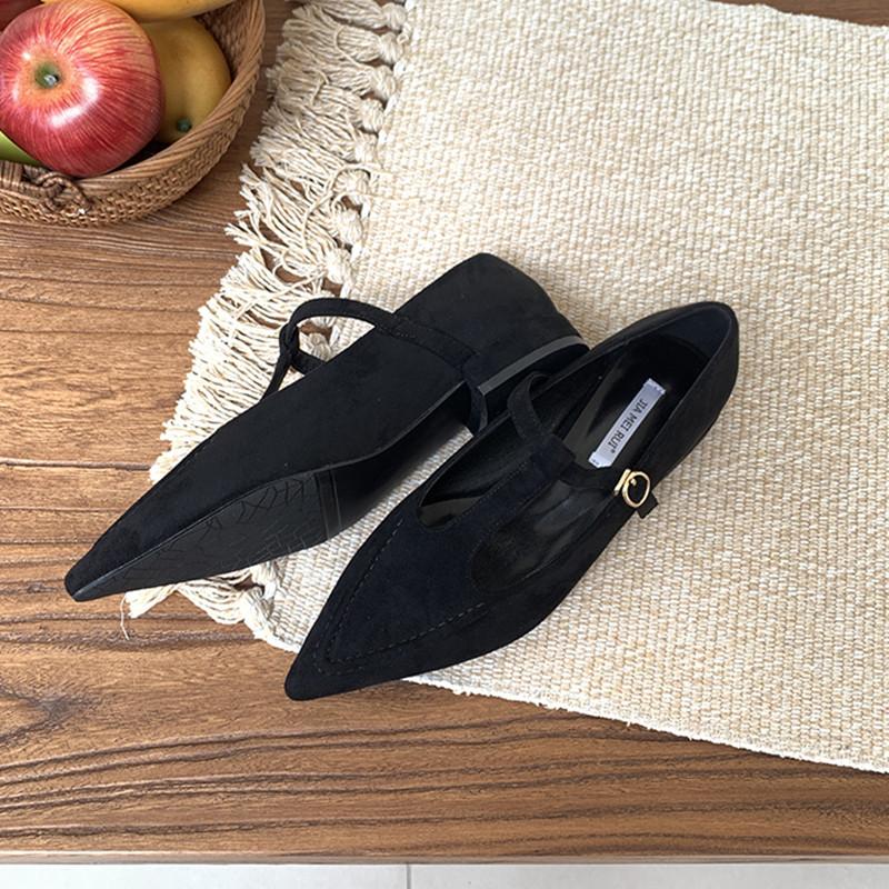 

Мода Bailamos 2024 Осень Женские балетки с острым носком Сексуальные неглубокие сандалии-слипоны Обувь Мода Низкий каблук Женские Элегантные Туфли-лодочки для платья 39 чёрный