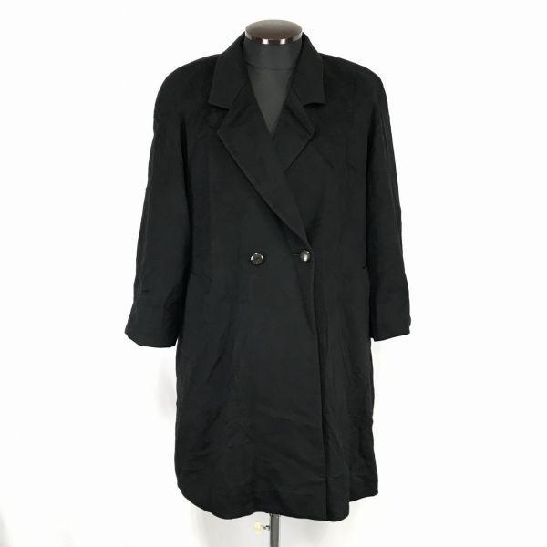 

pure cashmere/Long Chester Coat/Women’s LXL/Black/Big Size/Outer