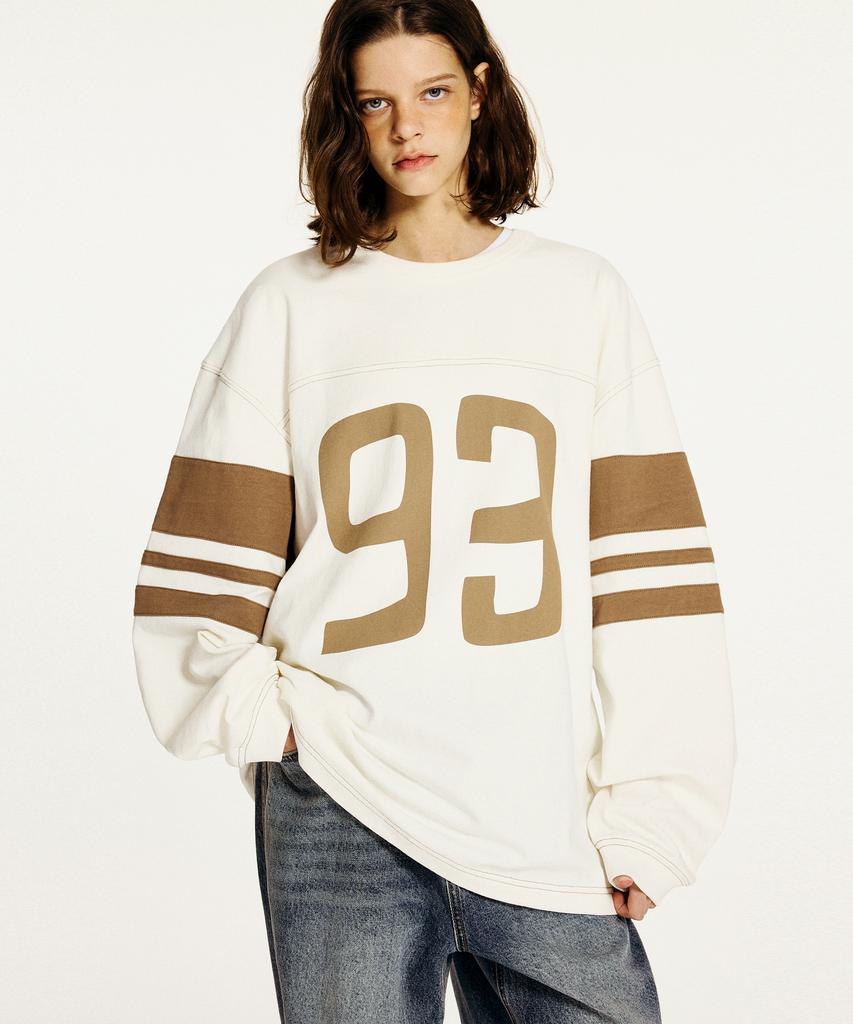 1993STUDIO 93 Logo Rugby Long Sleeve_Ivory