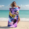 1Pc Purple Hair Rumi Artwork Beach Towel Microfiber Beach Towel Thin Absorbent For Beach Swimming Yoga Bath Sports 0917196