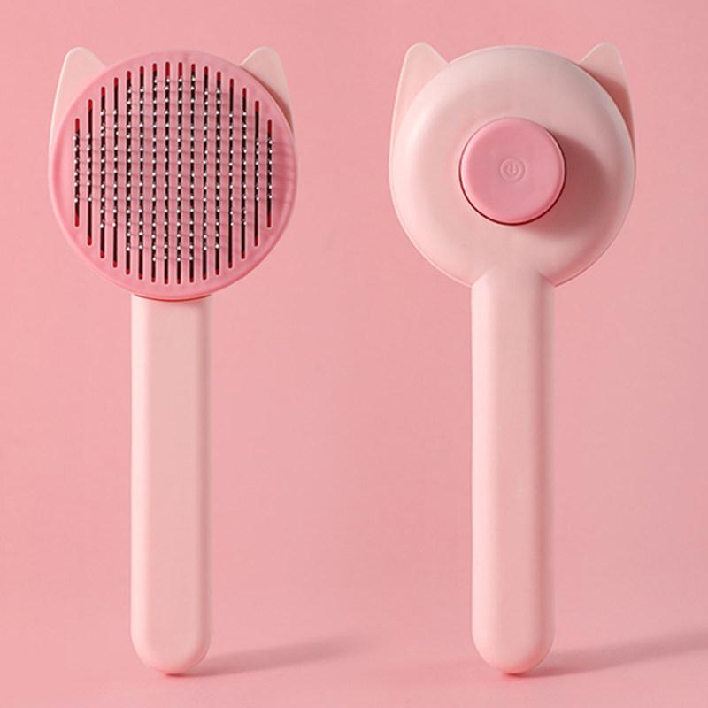 Cat Comb Stainless Steel Cat Brush Massage Cats Hair Comb One-button Pet Hair Remover Pet Grooming Cleaning Tools Pets Supplies
