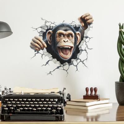 Gebrochene Wand Simulation Gorilla Schlafzimmer Studie Wohnzimmer Hintergrund Layout Wand Aufkleber