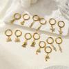 1 Paar Meeresohrringe Vergoldet 304 Edelstahl & Zirkonia Creolen Für Damen Schmuck Geschenk,Stift-/ Drahtgröße: 1 mm