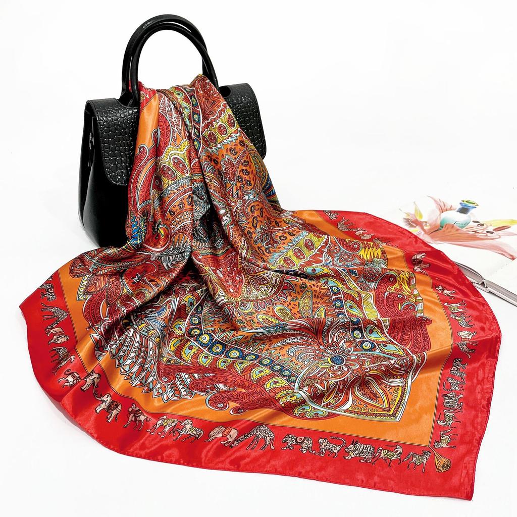 High-quality Luxurious Silk Scarves Headband Scarfs Neck Scarf For Women Chain Silk Scarf Women's Decorative Shawl