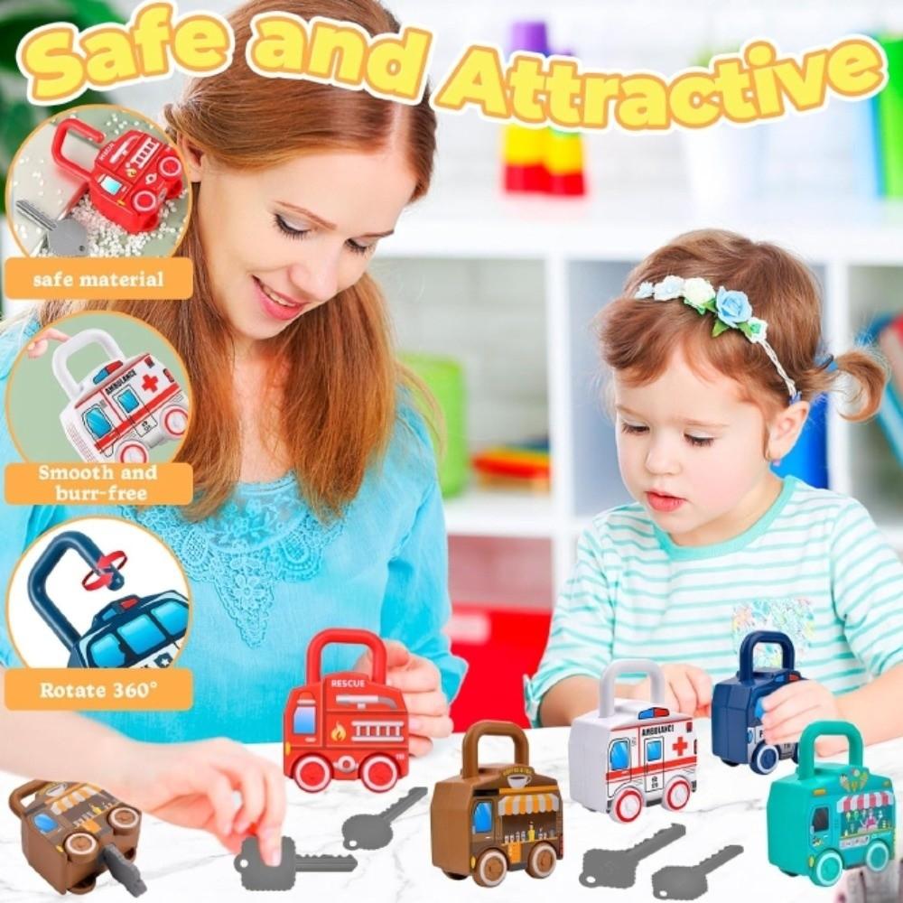 Early Educational Key Matching Toy Number Matching Slidable Car Toy Unlocking Car Toy Gifts