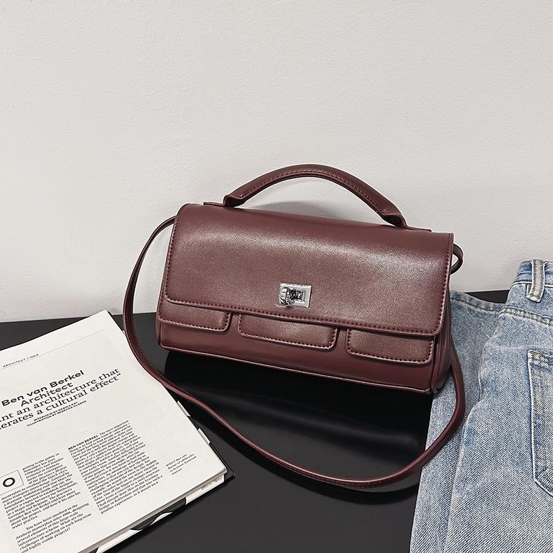 

Fashion Versatile Premium Texture Portable Commuter Small Square Bag Women s New Shoulder Crossbody Underarm Bag бордовый