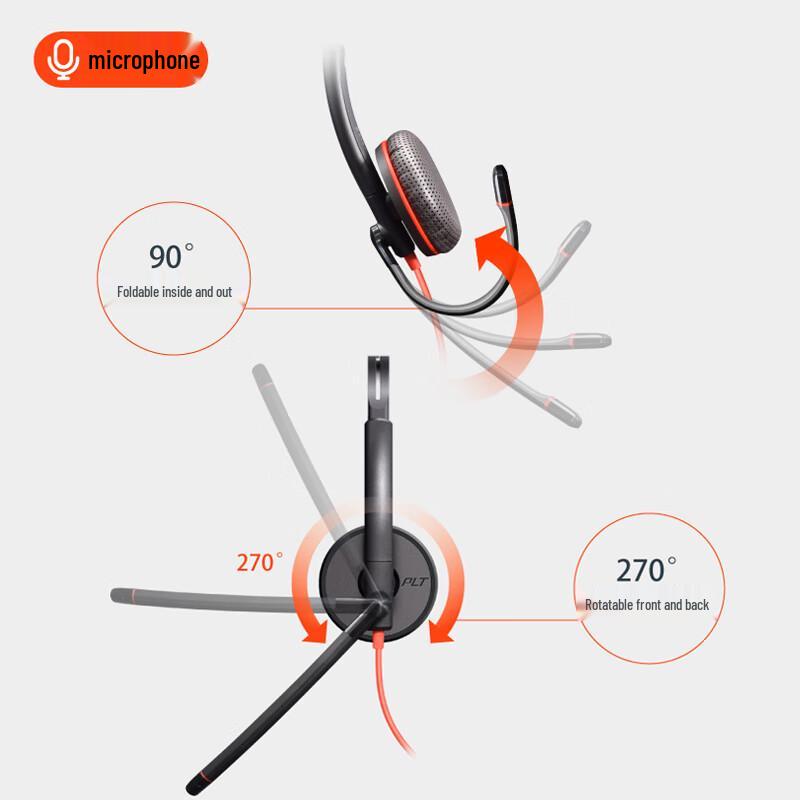 

Poly Plantronics Blackwire C3200 Series Wired Headsets (CN version)