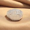 2026 Hollow Ball Ring Women's Geometric Creative Sweet Cool S925 Silver Plated Open Ring Versatile Personality Wide Face Index Finger Ring