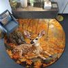 Autumnal Fawn Round Area Rug,Carpet Rug for Living Room Bedroom Sofa Playroom Decor,Non-slip Floor Mat