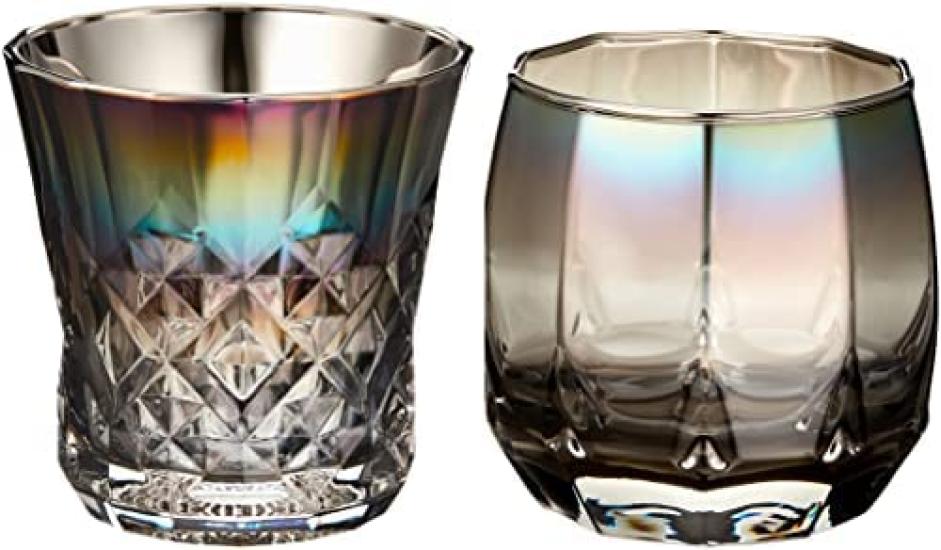 PROGRESS Rocks Titanium Made in Perfect for Whiskey and Enhances Smooth Includes a Cleaning Set of 2 Infinite Vertex Glasses, Mirror, Japan, Wine,