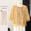 Mid-Aged Women's New Chinese Embroidered Summer Top