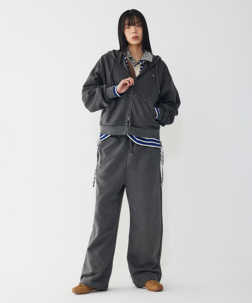 STUDIO TOMBOY Garment-Dyed Wide Pants_Dark Gray 9176131974