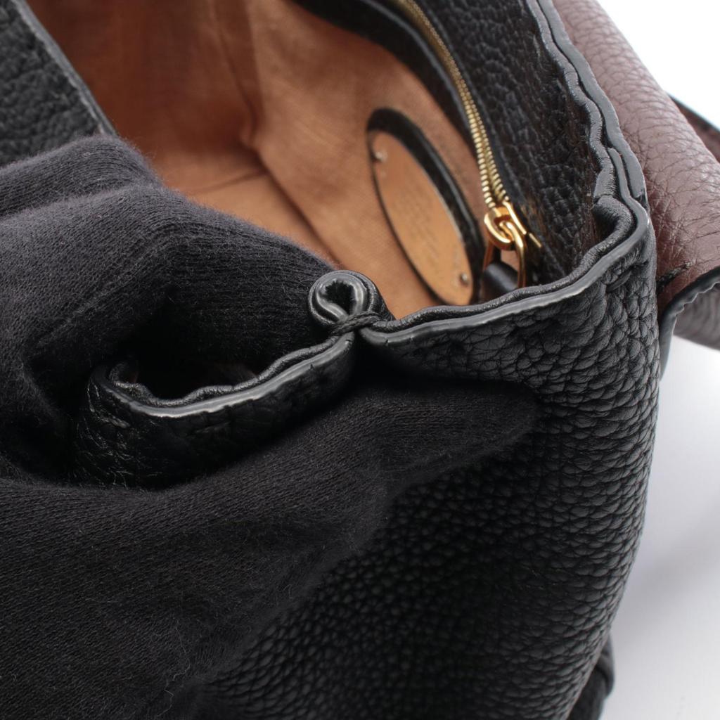 Used FENDI Selleria Mini Linda Handbag 8BR486 leather Black Brown Used Women