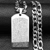 Muslim Islamic Quran Scripture Dog Tag Pendant Necklace for Women Men Stainless Steel Gold Color Arabic Allah Chain Jewelry