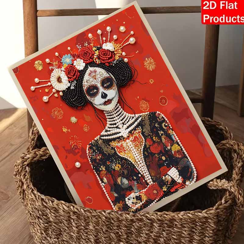 Halloween pearl painting art full pearl handmade diy home decorations floral lady pattern