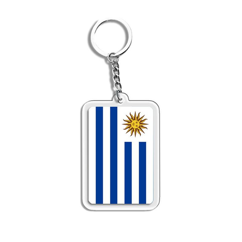 Acrylic Keychain Country Flags Collection United States Spain Russia France For Car Key Bag Gift Souvenir