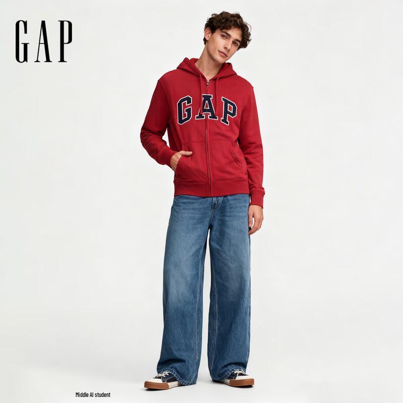 

Худи унисекс на молнии с логотипом и флисовой подкладкой от Gap XL