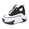 10CM High Heels Autumn Chunky Sneakers for Women 2025 New Platform Sports Mesh Shoes Woman Lace-up Thick Bottom Dad Shoes Ladies