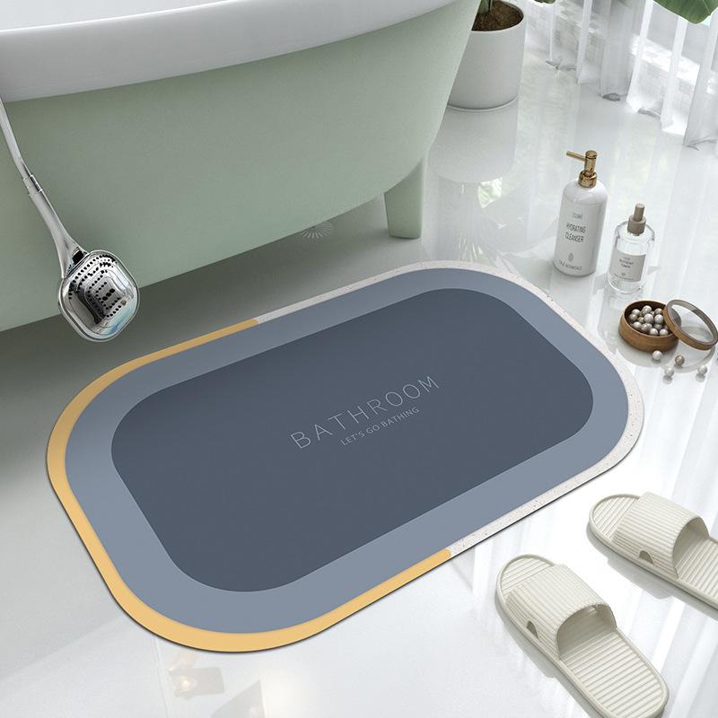 Diatom Mud Moisture-wicking Floor Mat Soft Pad Bathroom Door Foot Mat Bathroom Slip-resistant Mat Wash Basin Shower Home Mat