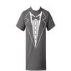 Men Funny Gentleman Fake Tuxedo Print Short Sleeve T Shirt