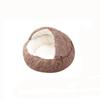 Kattenmand Herfst en Winter Warme Mand Pluche Schaal Kattenmand Pluche Rond Semi-gesloten Diepe Slaap Huisdierenmand