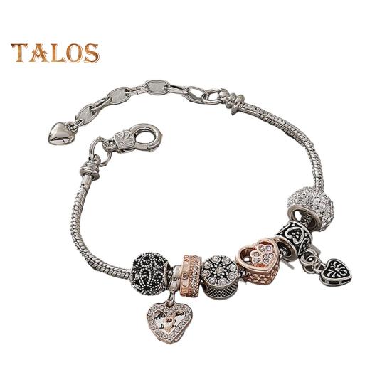 

Женский браслет в форме сердца, инкрустированный стразами браслет с регулируемым дизайном, не выцветающий износостойкий браслет золотой/серебряный