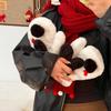 Cute Plush Dog Mittens Women Men Big Ear Dog Gloves Warm Fuzzy Animal Mittens for Winter Outdoor Street Daily Errands