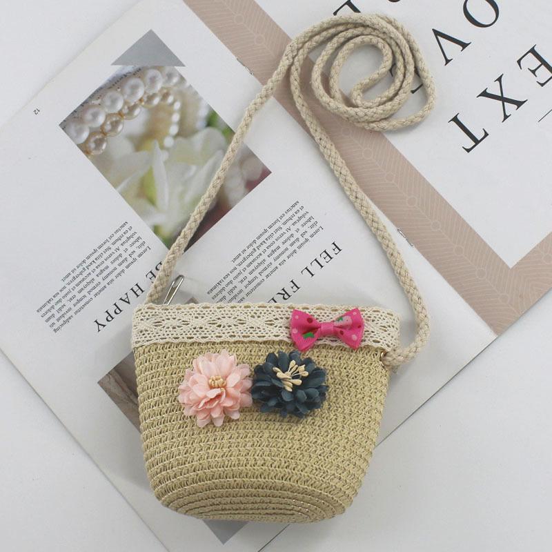 2024 Women's Mini Cartoon & Straw Flower Messenger Bags - Cute Beach Accessory